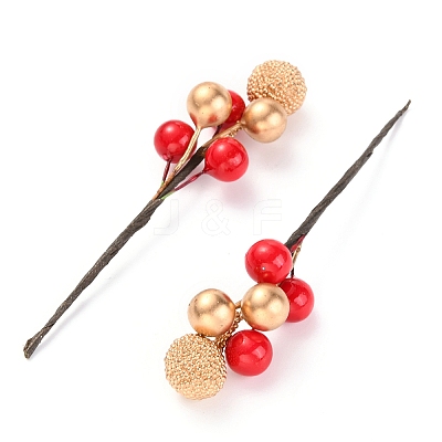 Foam Artificial Christmas Berries with Branch LS-DIY-B019-02E-1