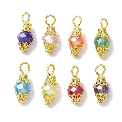 Electroplate Glass Pendants PALLOY-JF02642-02-1