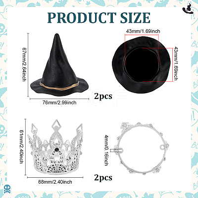 2Pcs PVC Witch Hats AJEW-ME0002-49-1