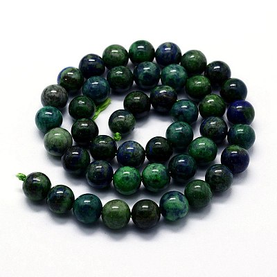 Natural Chrysocolla and Lapis Lazuli Beads Strands G-I199-37-10mm-1