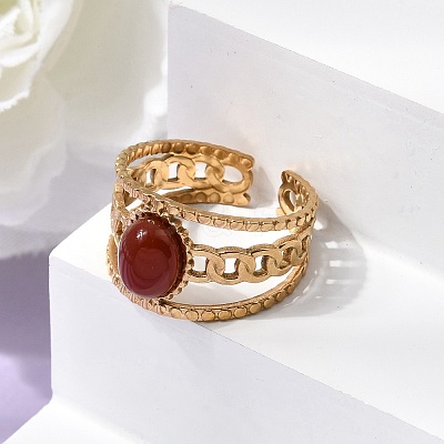 304 Stainless Steel Cuff Open Rings RJEW-F213-03G-1