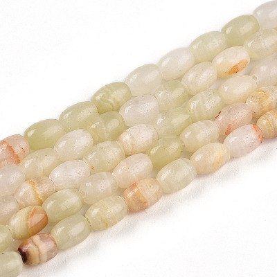 Natural Green Banded Calcite(Afghan Jade) Beads Strands G-N346-02A-12-1
