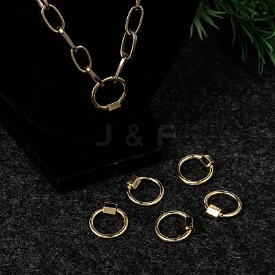 Brass Screw Carabiner Lock Charms KK-T047-06G-1