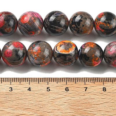 Natural Multi-Color Agate Beads Strands G-A261-B06-14mm-1
