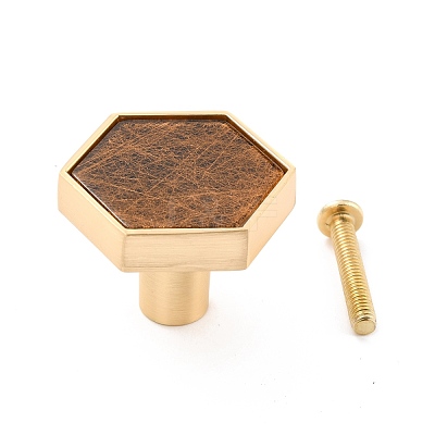 Hexagon with Marble Pattern Brass Box Handles & Knobs DIY-P054-C10-1