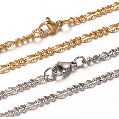 304 Stainless Steel Figaro Chains Necklaces NJEW-L398-03-1