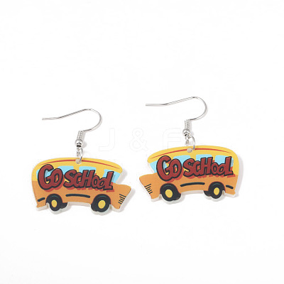 Printed Acrylic Dangle Earrings WGC8A3E-01-1