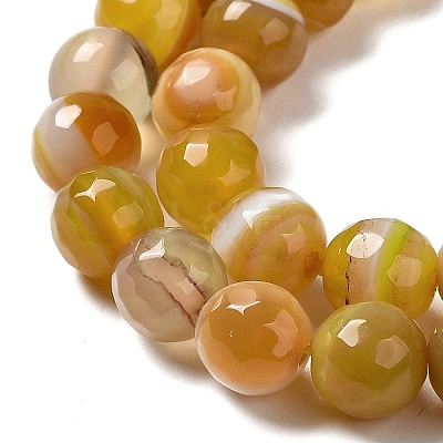 Natural Striped Agate/Banded Agate Beads Strands G-A246-8mm-15-1