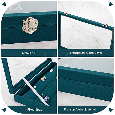 Rectangle Imitation Leather Earring Presentation Box CON-WH0089-14B-1