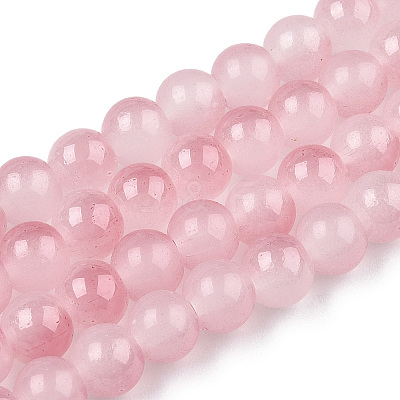 Baking Paint Imitation Jade Glass Round Bead Strands DGLA-N003-8mm-04-1