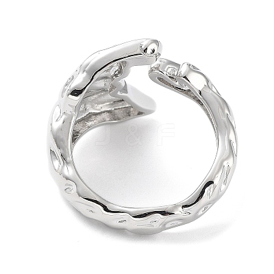 Brass Open Cuff Rings for Women RJEW-D016-03P-1