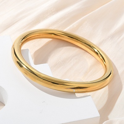304 Stainless Steel Plain Bangles for Women BJEW-K271-01G-1