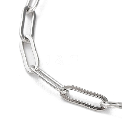 Non-Tarnish 304 Stainless Steel Paperclip Chain Necklace NJEW-D045-14P-1