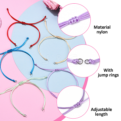 10Pcs Nylon Thread Bracelets Making BJEW-YW00010-1