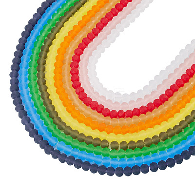 10 Strands 10 Colors Transparent Glass Beads Strands EGLA-TA0013-36-1