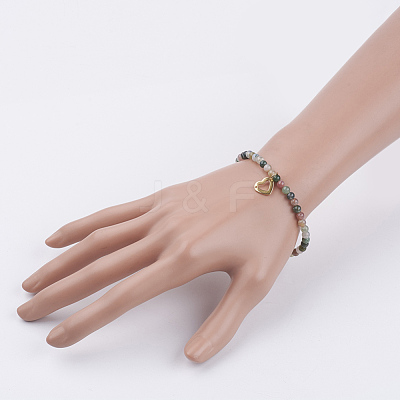 Natural Gemstone Beaded Stretch Bracelets BJEW-JB03543-1