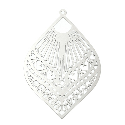 Non-Tarnish 304 Stainless Steel Filigree Big Pendants X-STAS-K257-04P-1