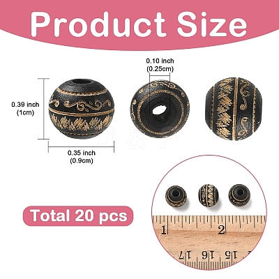 20Pcs Painted Natural Wood Beads WOOD-YW0001-67-1