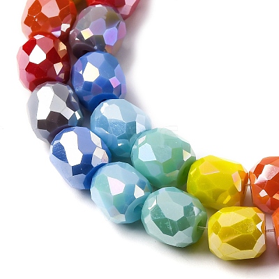 Electroplate Opaque Glass Beads Strands X-GLAA-Q009-05C-1