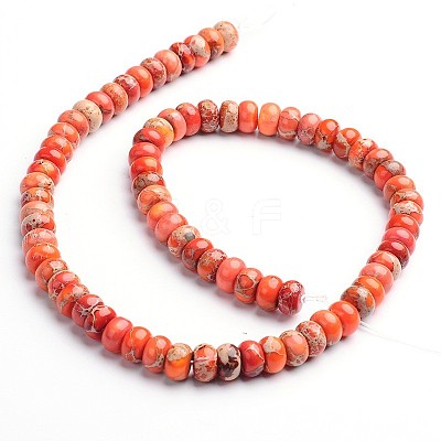 Dyed Natural Imperial Jasper Rondelle Beads Strands G-M275-02-4mm-1