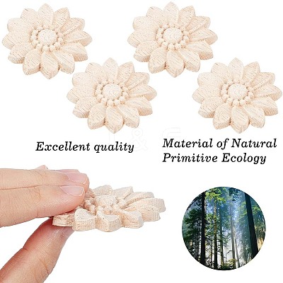 Wood Carved Onlay Applique Craft LS-WOOD-WH0034-11B-1