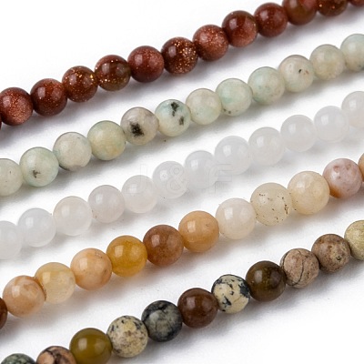 Natural Assorted Gemstone Bead Strands G-K146-M-3mm-1