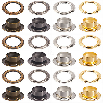 200 Sets 4 Colors Iron Grommet Eyelet Findings SCRA-GF0001-10A-02-1