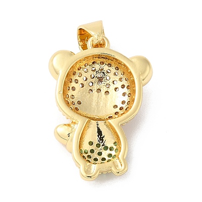 Rack Plating Brass Pave Cubic Zirconia Pendants KK-R144-16G-1