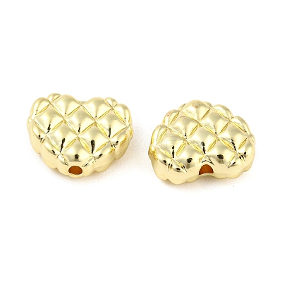 Rack Plating Alloy Waffle Beads PALLOY-D023-25G-1