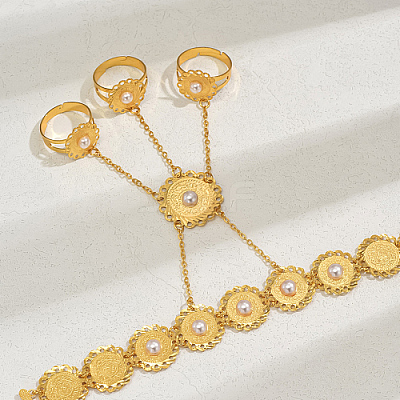 Bohemian Brass Finger Ring Bracelets KT1838-1-1