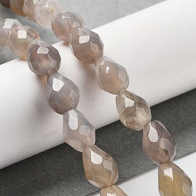 Natural Grey Agate Beads Strands G-P520-B08-01-1