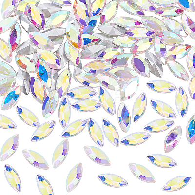 100Pcs Pointed Back Glass Rhinestone Cabochons RGLA-FG0001-05B-1
