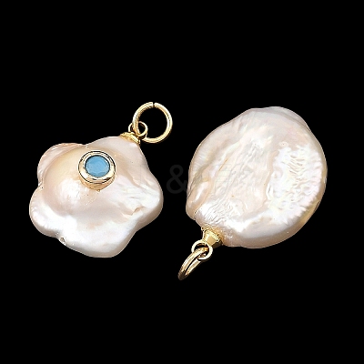 Natural Baroque Keshi Pearl Pendants PALLOY-JF06005-1