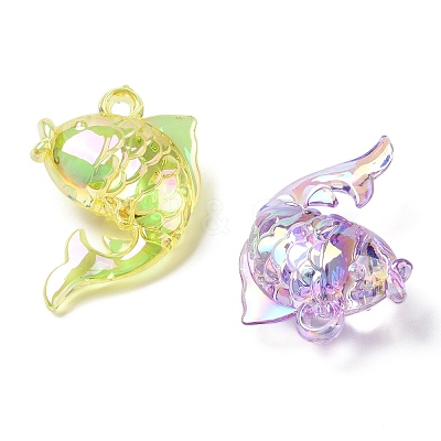 Electroplate Transparent UV Plating Acrylic Pendants OACR-I014-24-1