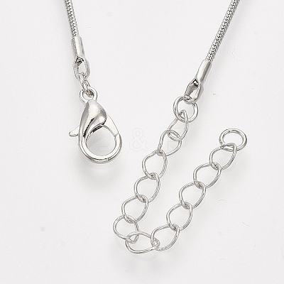 Brass Round Snake Chain Necklace Making X-MAK-T006-11A-P-1