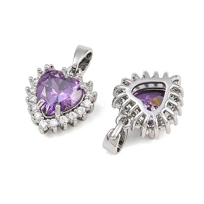 Brass Micro Pave Cubic Zirconia Charms CU-CBAA6E8-07P-03-1