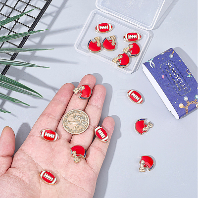 20Pcs 2 Styles Alloy Enamel Beads ENAM-SC0008-24B-1