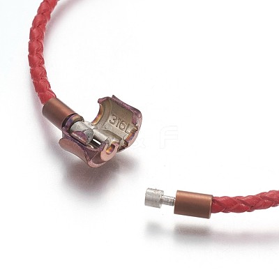 Braided Genuine Cowhide Cord Bracelets BJEW-F360-A01-1