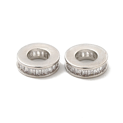 Brass Cubic Zirconia European Beads KK-G457-06P-1