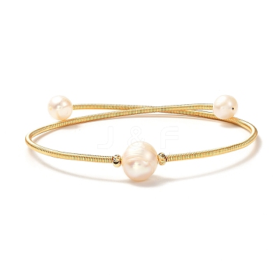 Natural Pearl Beads Bangle for Girl Women BJEW-JB06853-1