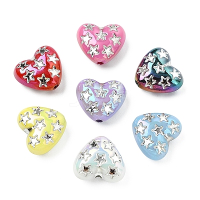 20Pcs UV Plating Iridescent Acrylic Beads OACR-YW0003-96-1
