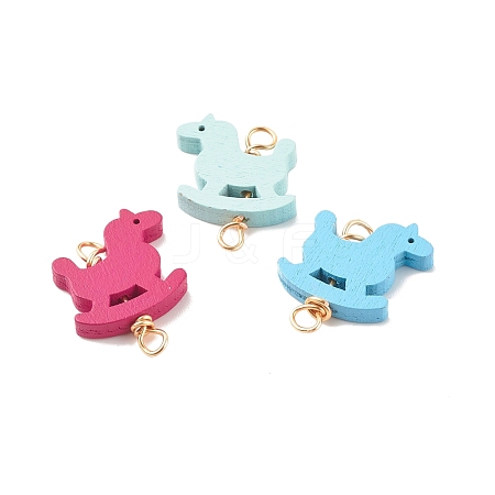 Spray Painted Wood Connector Charms PALLOY-JF01427-02-1