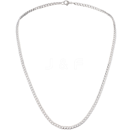 1Pc 304 Stainless Steel Cuban Link Chain Necklaces for Men Women NJEW-BM0001-08E-1