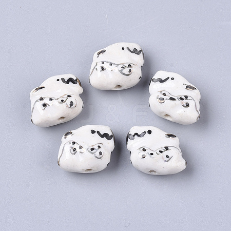 Handmade Bunny Porcelain Beads X-PORC-N004-97-1