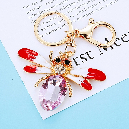 Alloy Rhinestone Dragonfly Keychain Cute Men and Women Bag Pendant Keychain PW-WG71D3A-03-1