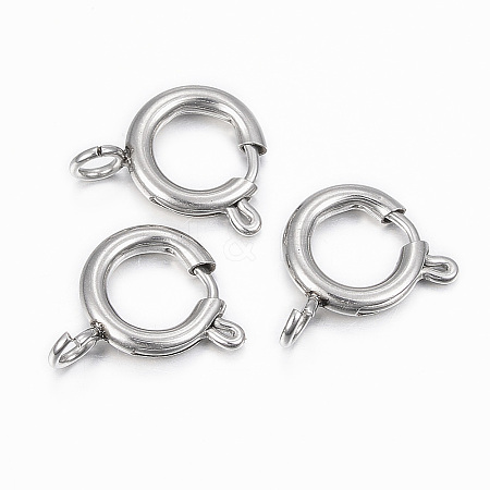 Non-Tarnish 304 Stainless Steel Smooth Surface Spring Ring Clasps LS-X-STAS-H396-C-02P-1