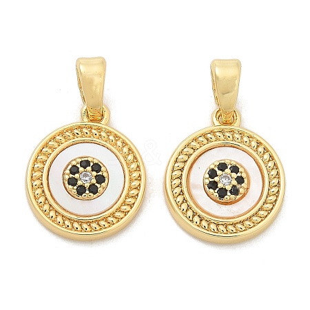 Brass Micro Pave Cubic Zirconia Pendents KK-M303-01G-01-1