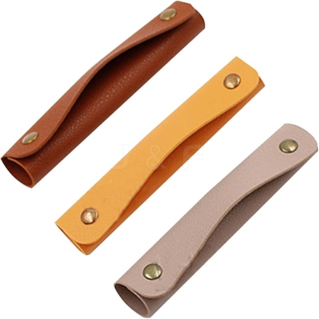 3Pcs Rectangle PU Leather Detachable Handle FIND-GF0001-49-1