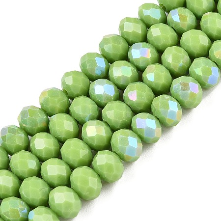 Electroplate Opaque Solid Color Glass Beads Strands EGLA-A044-P1mm-L30-1