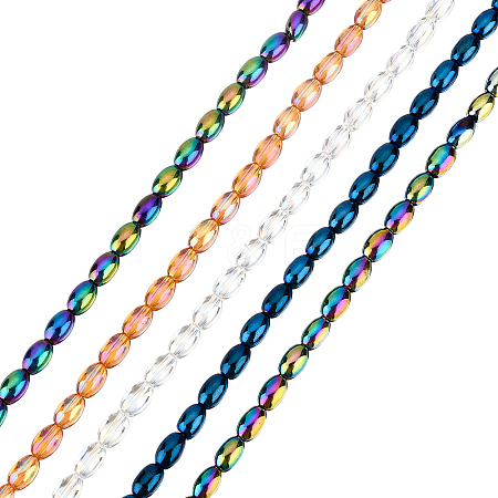 SUPERFINDINGS 10 Strands 2 Style Electroplate Glass Beads Strands EGLA-FH0001-10-1